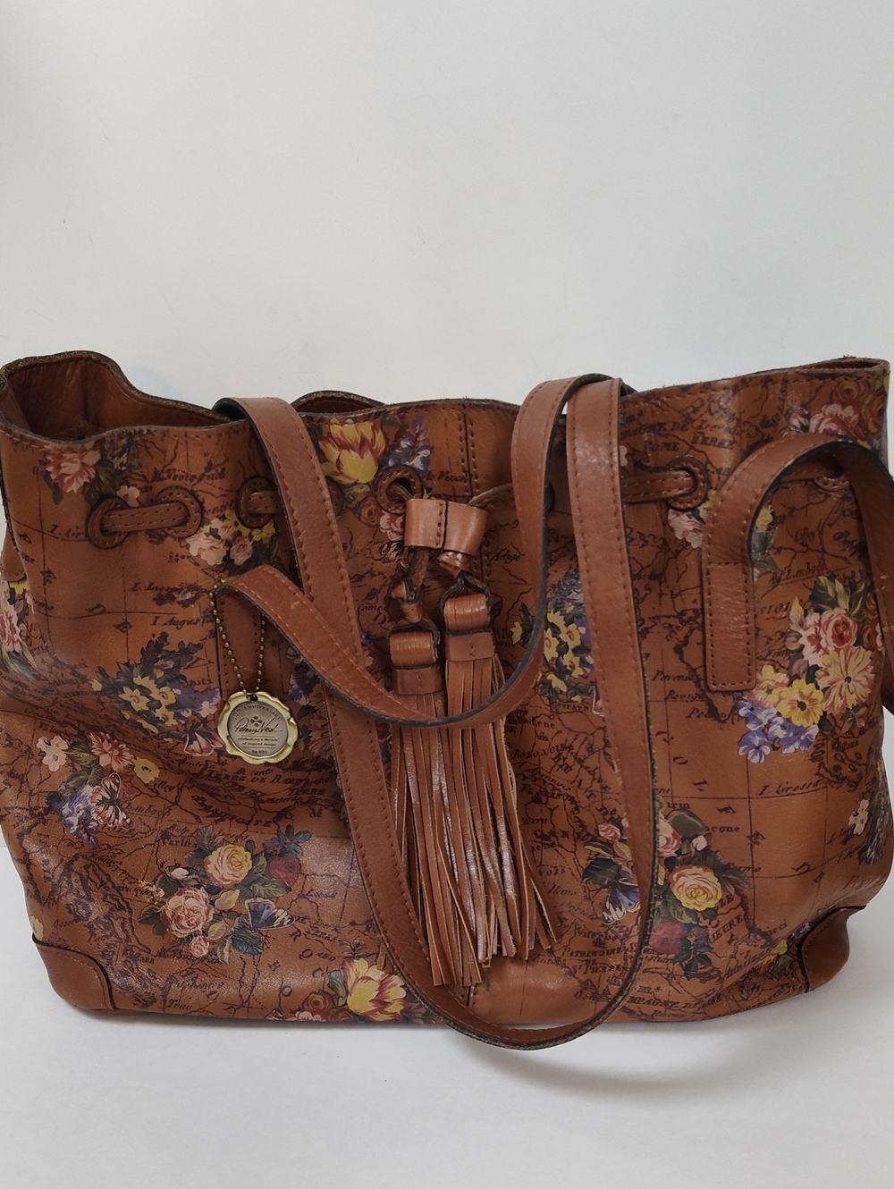 Patricia Nash Leather Whitney Tote- English Garden World Map